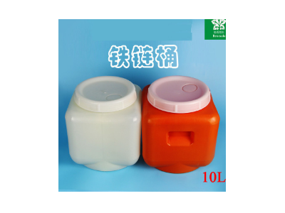 厂家定制加工12.5L塑料桶方形 食品化工油漆桶30KG带盖铁链桶
